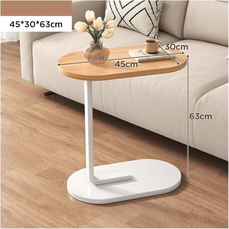 Mesa auxiliar Lumax de arrime MDF minimalista para living Madera Claro y Blanco