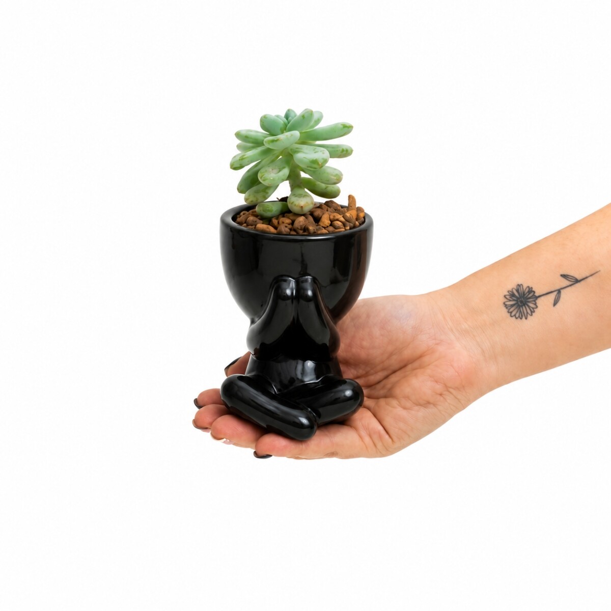 LITTLE PEOPLE CON SUCULENTA - NEGRO 