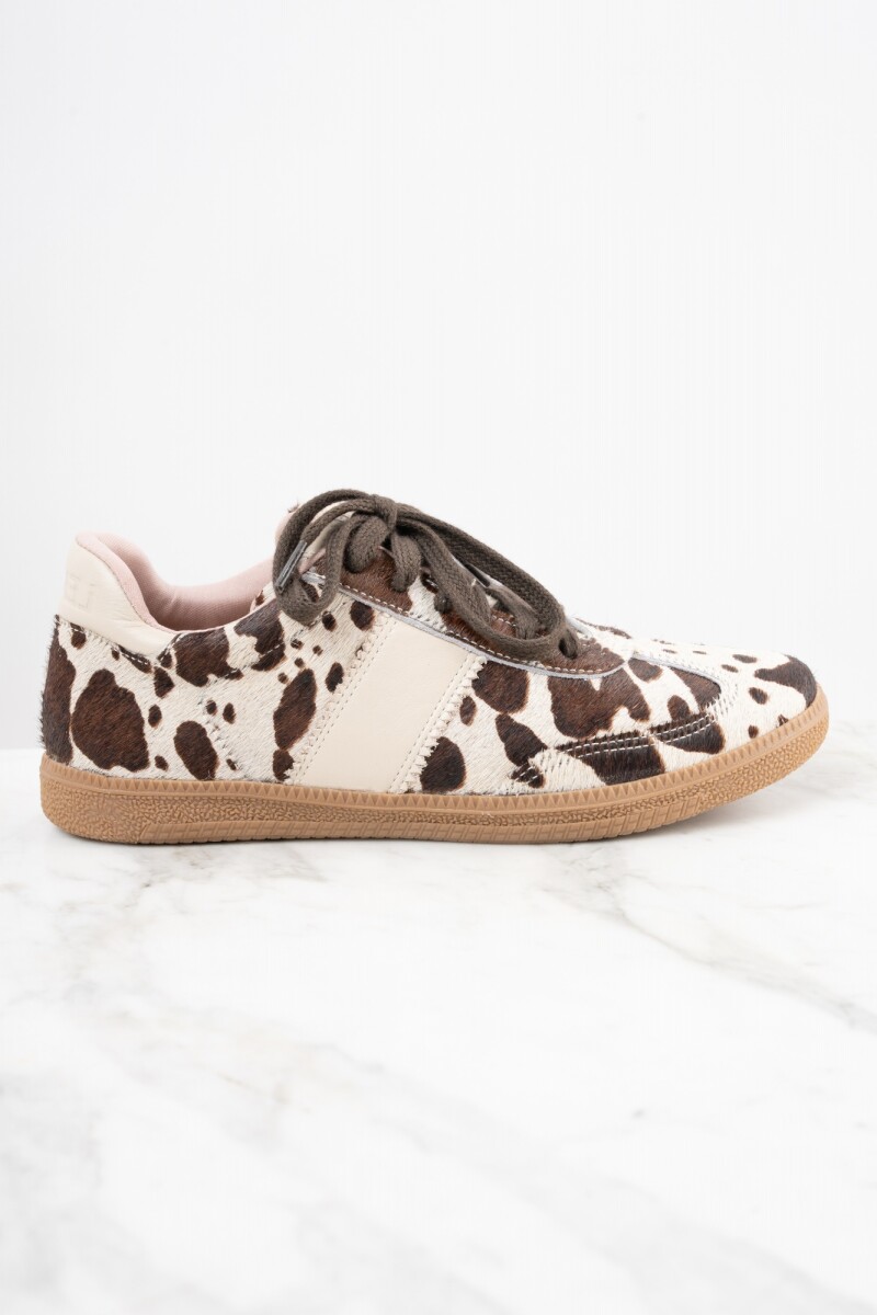 Zapatilla Pelo Vaca Marrón