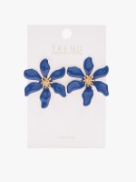 Pendientes Maxi De Flor azul