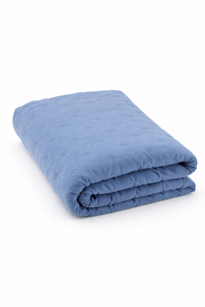 COLCHA 1 PLAZA - AZUL 