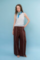 PANTALON LINO CRUZ MARRON