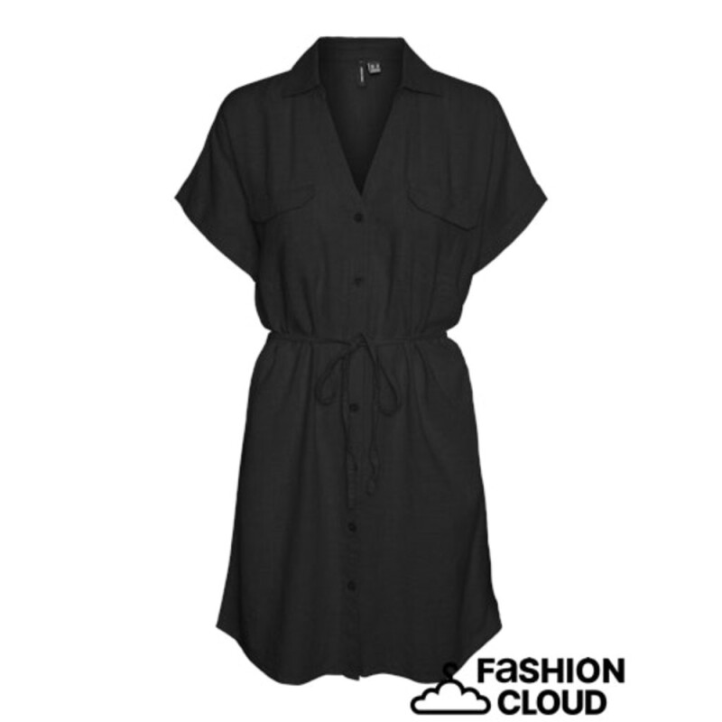 VMLINN SS SHORT SHIRT DRESS WVN NOOS BLACK