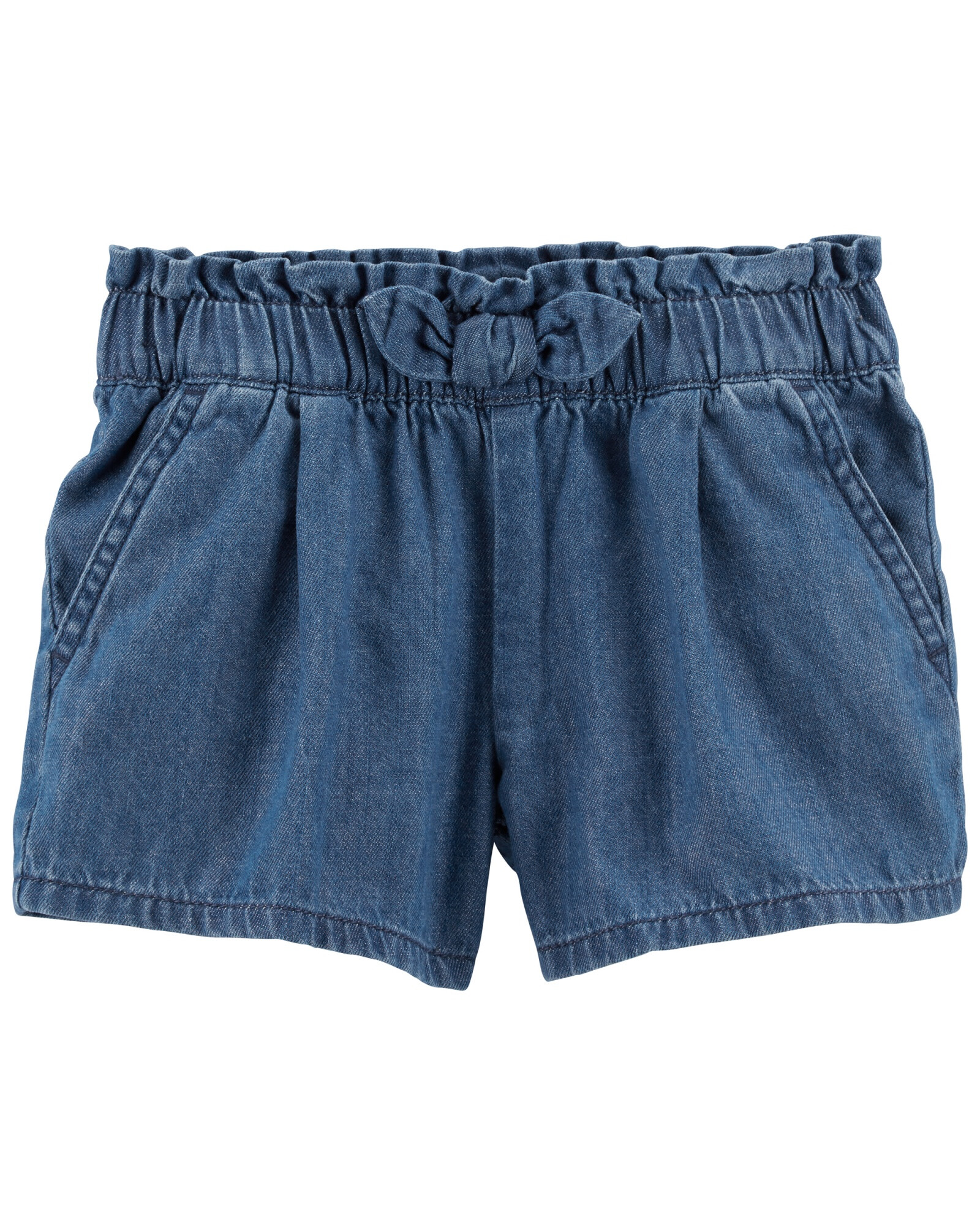 Short de chambray con cintura ceñida Sin color