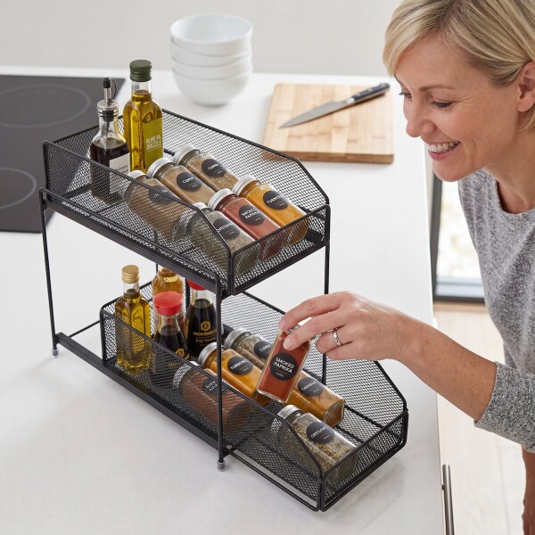 Estante Organizador Mesada Alacena Cocina 2 Cajones Multiuso Imback Color Negro Estante Organizador Mesada Alacena Cocina 2 Cajones Multiuso Imback Color Negro