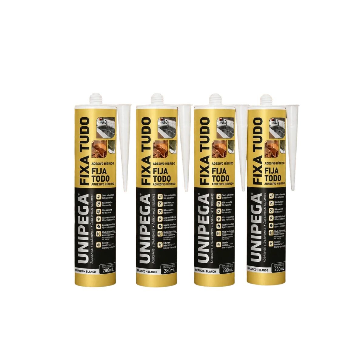Kit Fija Todo 280ml Unipega (blanco) X 4 Unid 