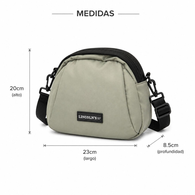 Bandolera de Dama en Tela Impermeable con Correa Ajustable Salvia