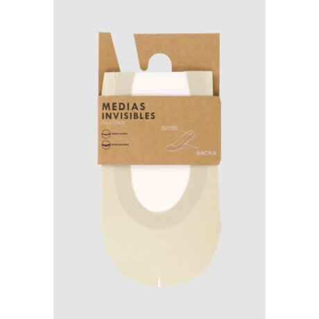 Medias invisibles de microfibra y planta de algodón Beige