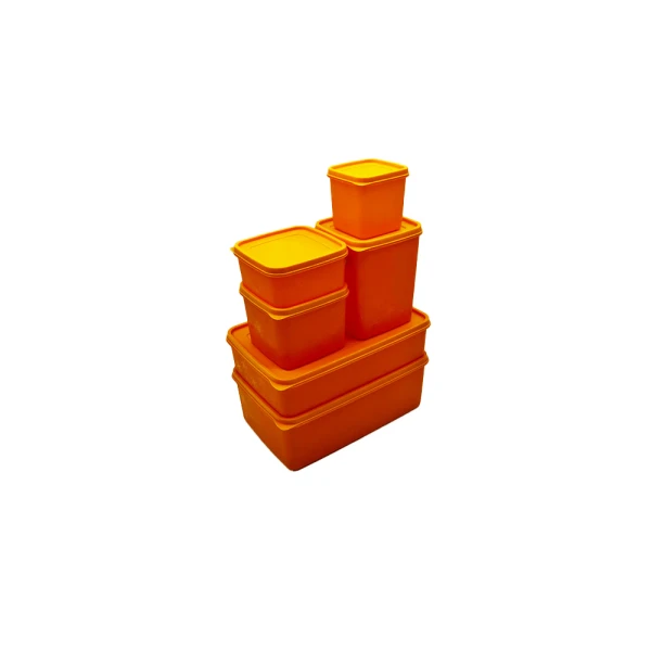 SET 6 RECIPIENTES RECTANGULARES ALASKA FRESHLIFE AMARILLO