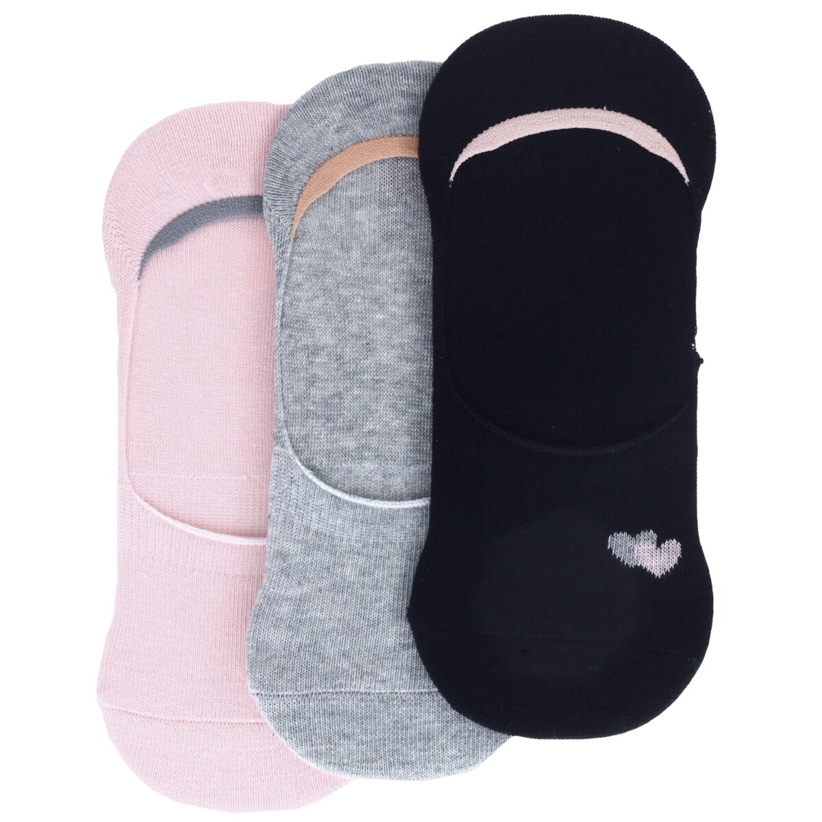 Medias de Mujer Miss Carol MEDIA HEART PACK X3 - Rosado / Gris / Negro 