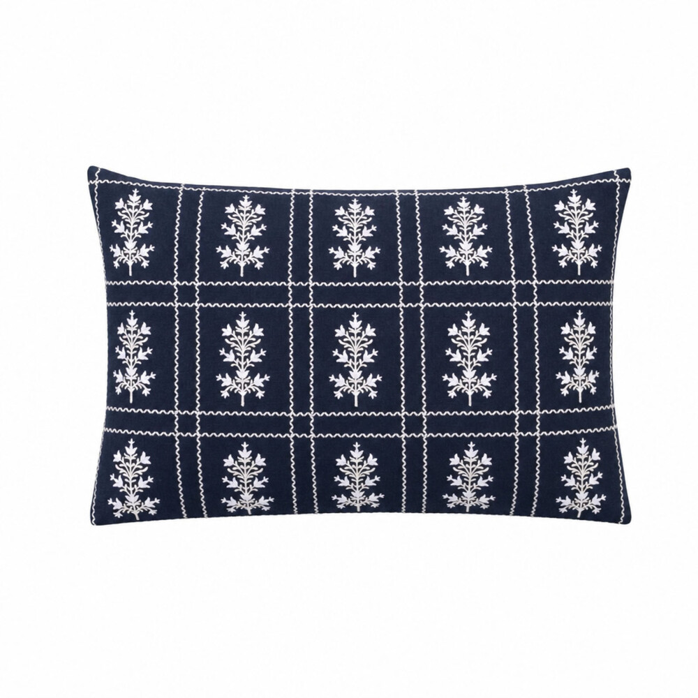 ALMOHADÓN EMBRO COTTON LINEN LINO-Y-ALGODON AZUL COTTAGE MARINO