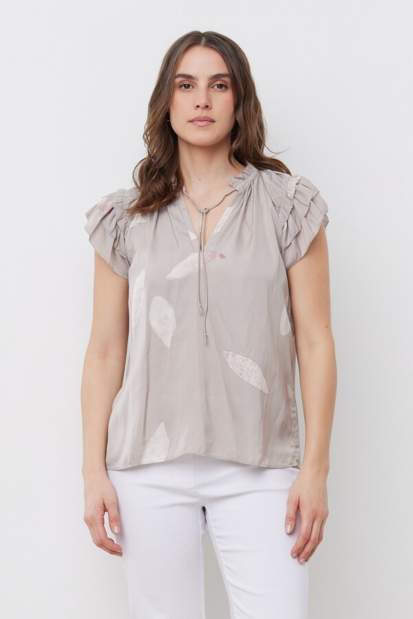Blusa Manga Volado BEIGE