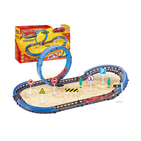 Pista De Auto 39 Piezas Y Accesorios U