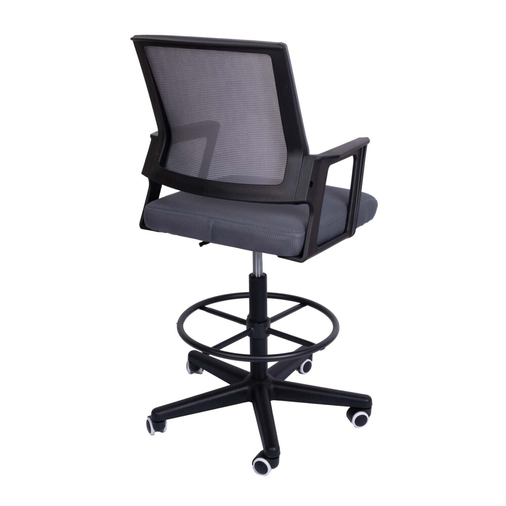 SILLA ALTA ESCRITORIO MALLA GRIS D-512