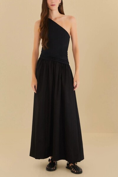 VESTIDO UN HOMBRO Negro