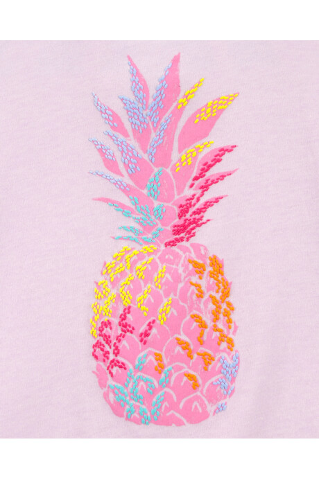 Musculosa de algodón, con tirantes cruzados, estampa piña Sin color
