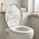 Asiento de inodoro acolchonado Universal Atlas MARMOL BLANCO