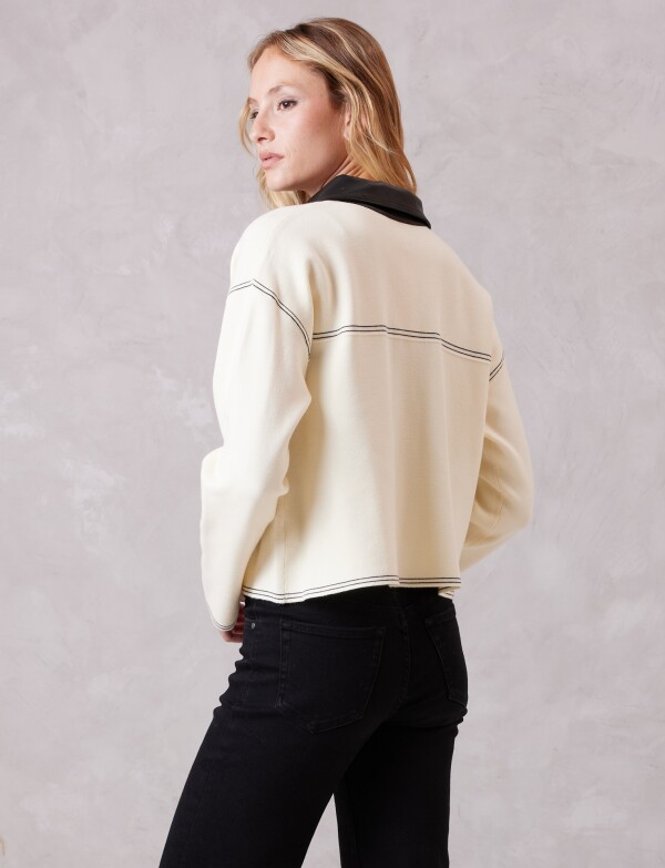 Chaqueta Combinada Eco Cuero CRUDO