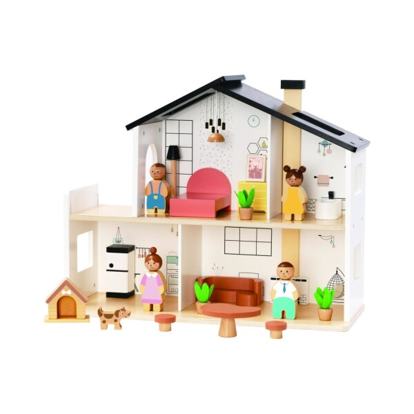 Casa de muñecas de madera completa TOOKY TOYS Casa de muñecas de madera completa TOOKY TOYS