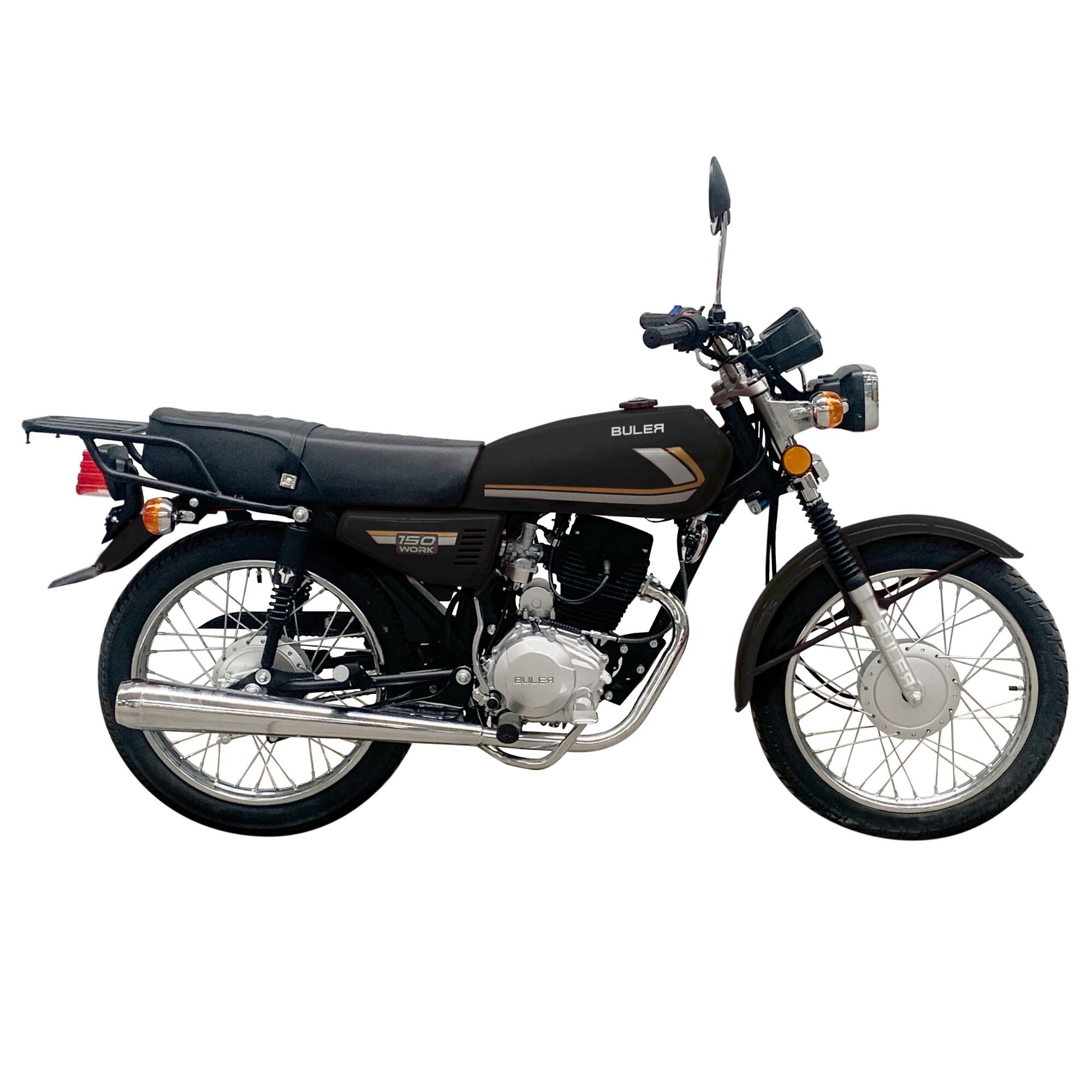 Мотоцикл Buler Work 150cc, спицованные диски, чёрный