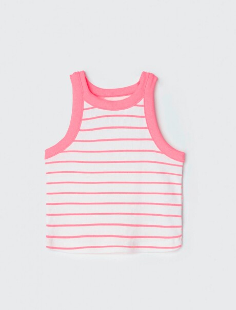 MUSCULOSA INFANTIL A RAYAS ROSA