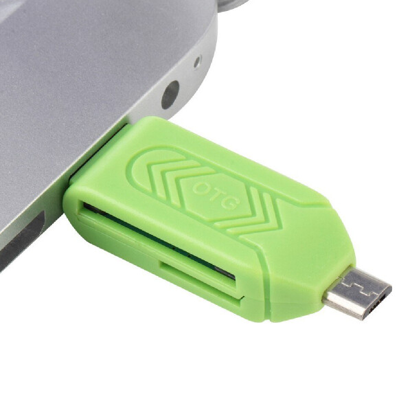 Lector Adaptador Otg Usb Memoria Múltiple Micro Sd 2 En 1 Variante Color Verde
