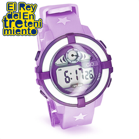 Reloj Infantil C&O Sport Con Luz Y Alarma + Estuche Violeta