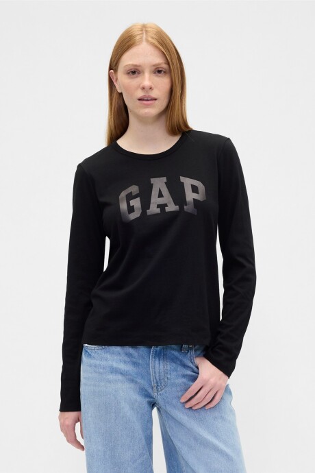 Remera Logo Gap Mujer Black