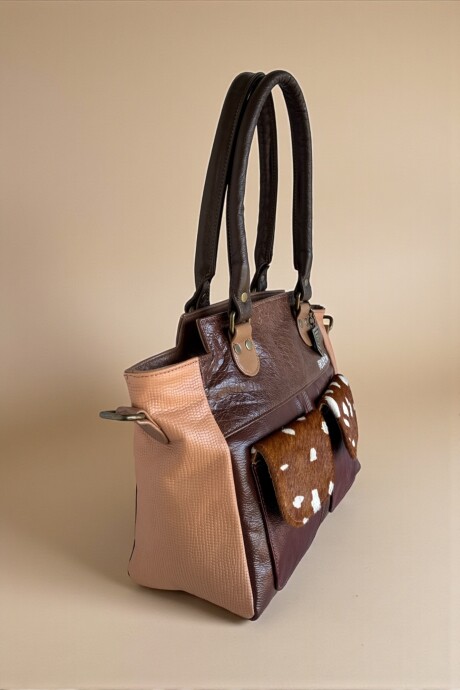 Cartera Mili Cuero Marrón Combinada Cartera Mili Cuero Marrón Combinada