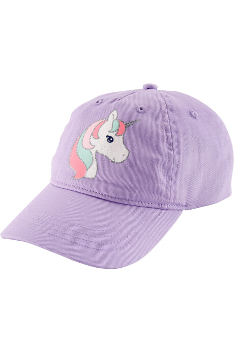 Gorra con visera y estampa unicornio Sin color