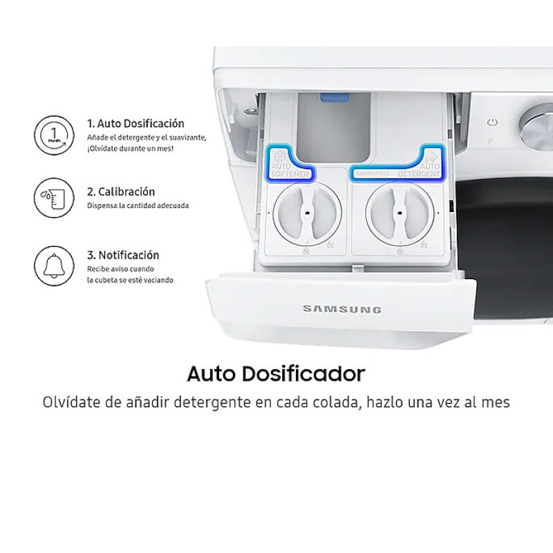 Lavasecarropas Samsung 10,5/7 kg Blanco con EcoBubble, Digital Inverter y AI Control — WD10T534DBW Lavasecarropas Samsung 10,5/7 kg Blanco con EcoBubble, Digital Inverter y AI Control — WD10T534DBW