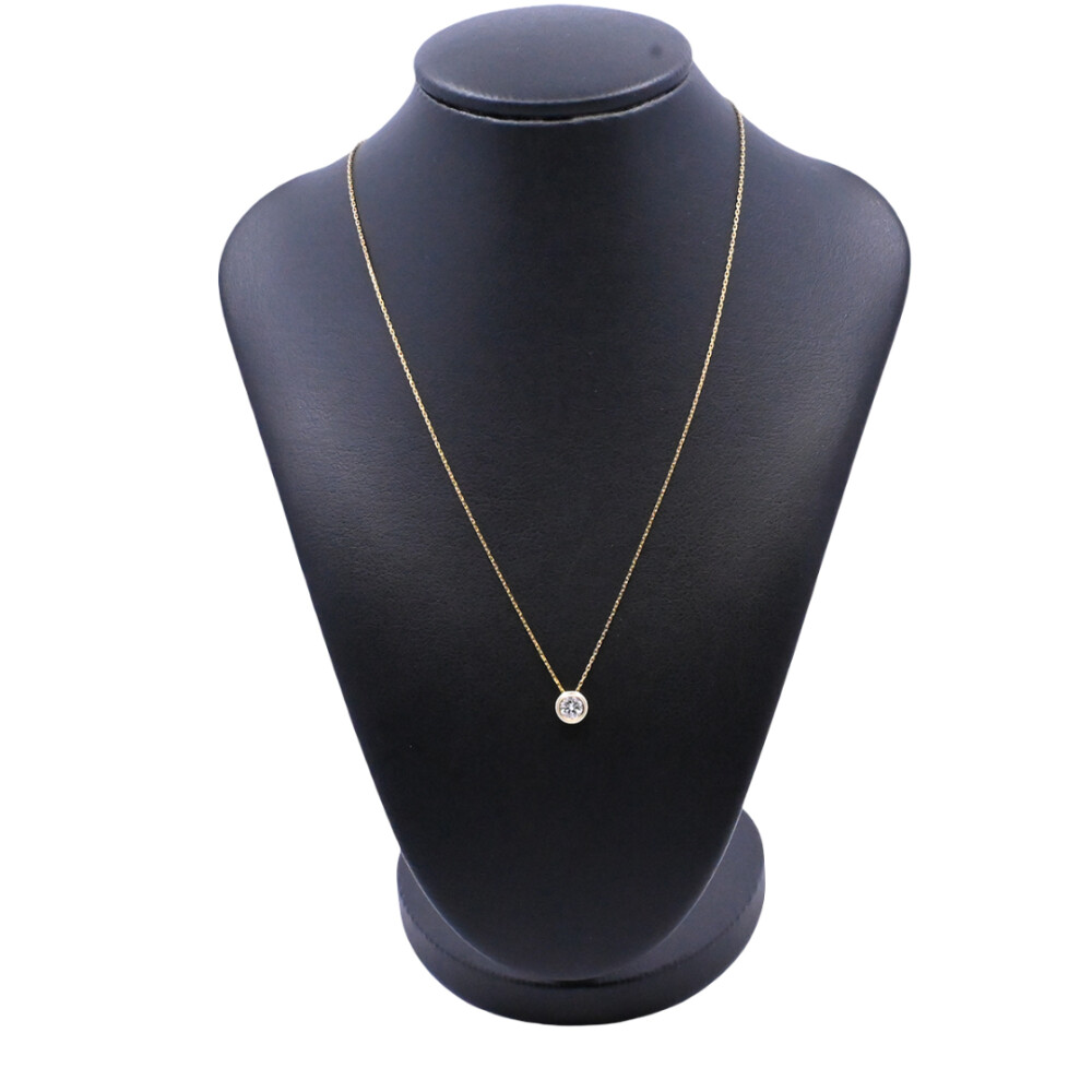 Dije oro 18k y brillante doble virola. Dije oro 18k y brillante doble virola.