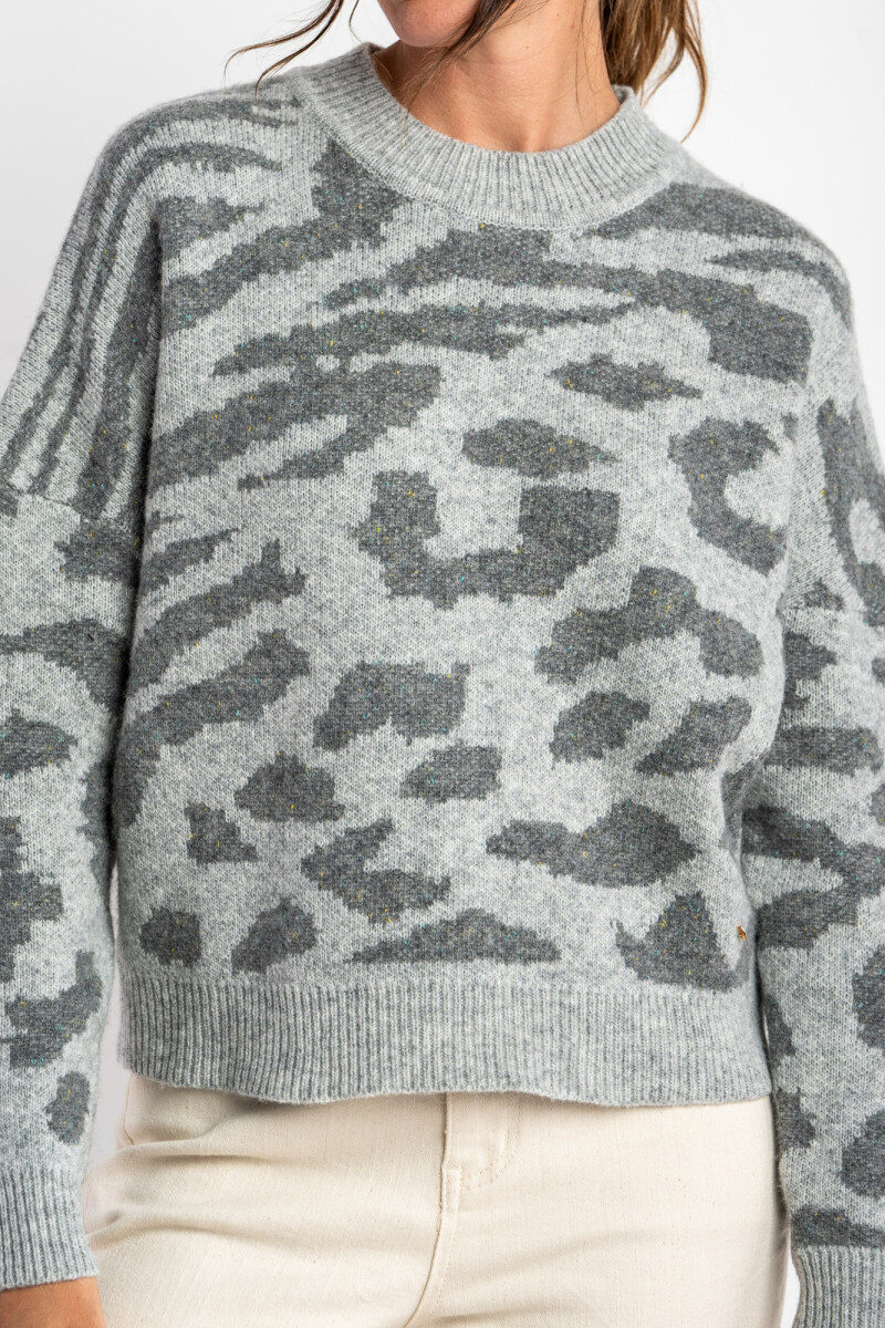 Sweater Animal Print Gris