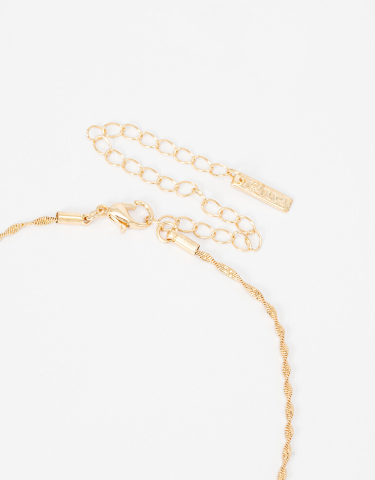 Collares Cortos Metal Collar Corto Delicado Orgánico - Dorado