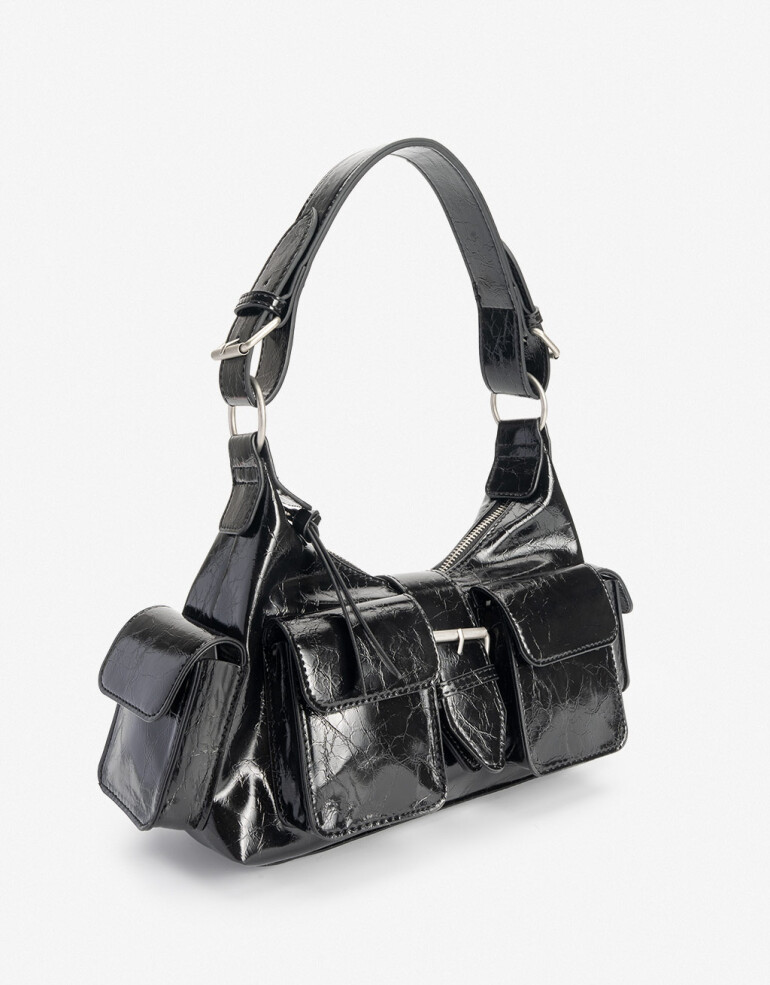 City Cartera Baguette Multipocket - Negro