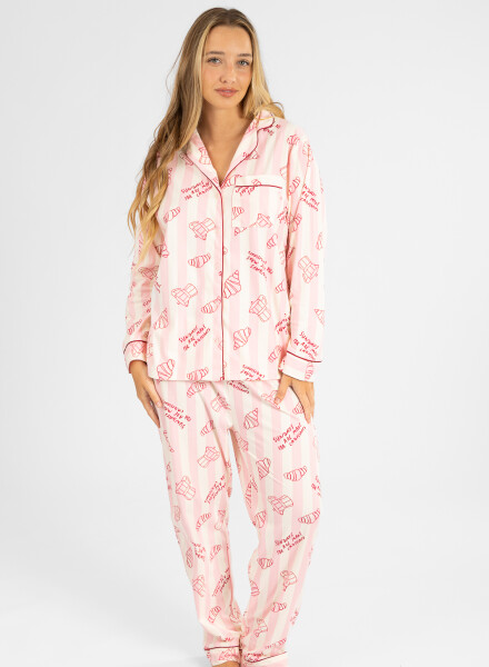Pijama flannel fleece lucky girl Rosado