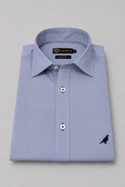 Camisa Cotton Twill Slim Fit Steel