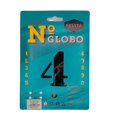 Globo Números 32" Negro CUATRO