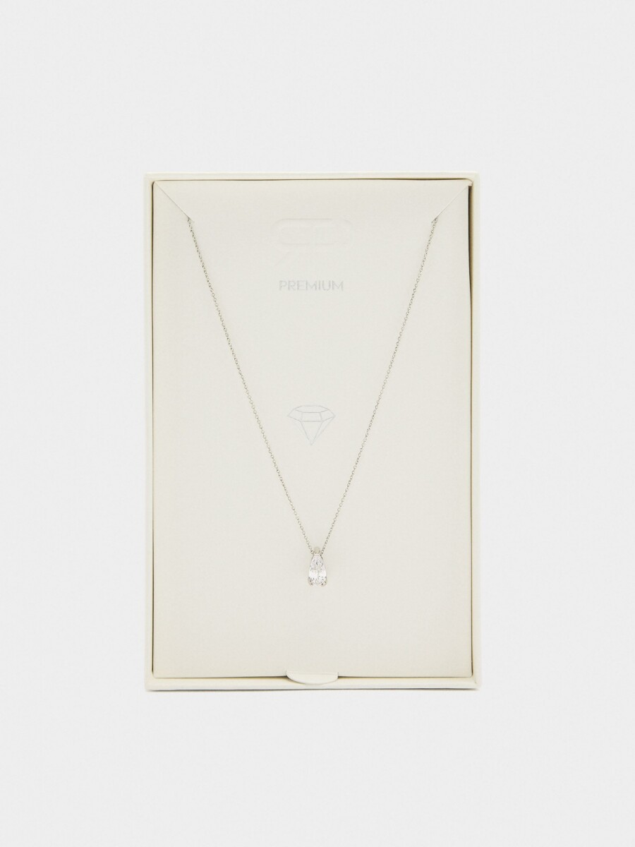 Collar Con Colgante De Circonitas plateado
