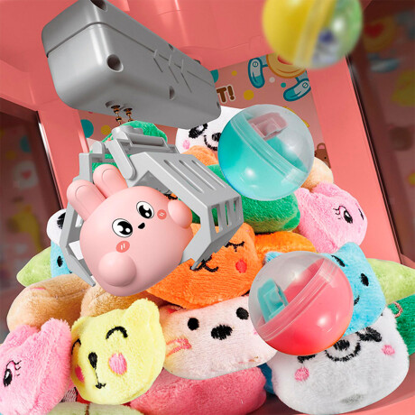 Máquina Infantil Grúa Juguetes Peluches Con Sonido Rosado