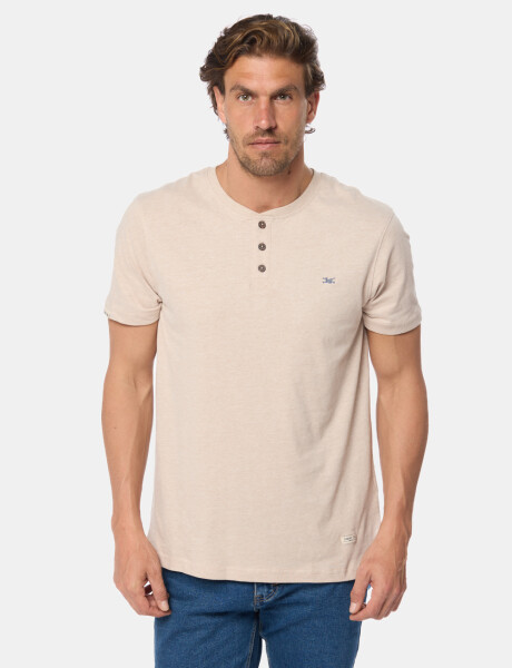 REMERA LISA CUELLO MAO Beige