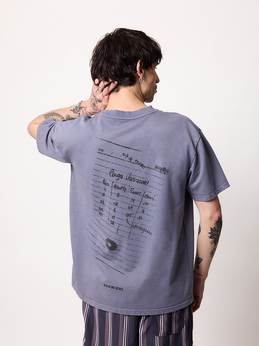 T-SHIRT M/C CARTAS DIXIE - Azul Piedra 