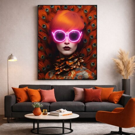 CUADRO LED FANCY RED LADY ROJO - -