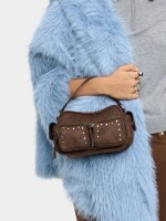 Bolso De Mano De Efecto Piel Con Tachuelas marron