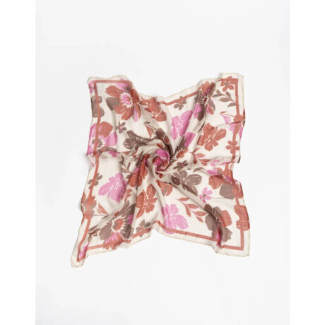 Pañuelo De Raso Floral Combinacion Multicolor