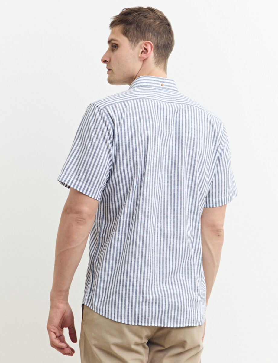 012635 CAMISA HARRINGTON LABEL Blanco/azul Osc