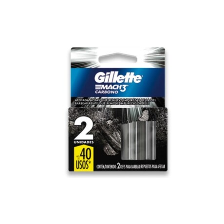 Gillette Mach 3 Carbono Dispenser x2 Gillette Mach 3 Carbono Dispenser x2