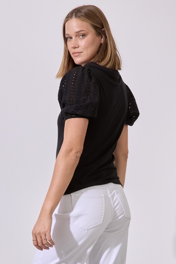 Blusa Broderie NEGRO