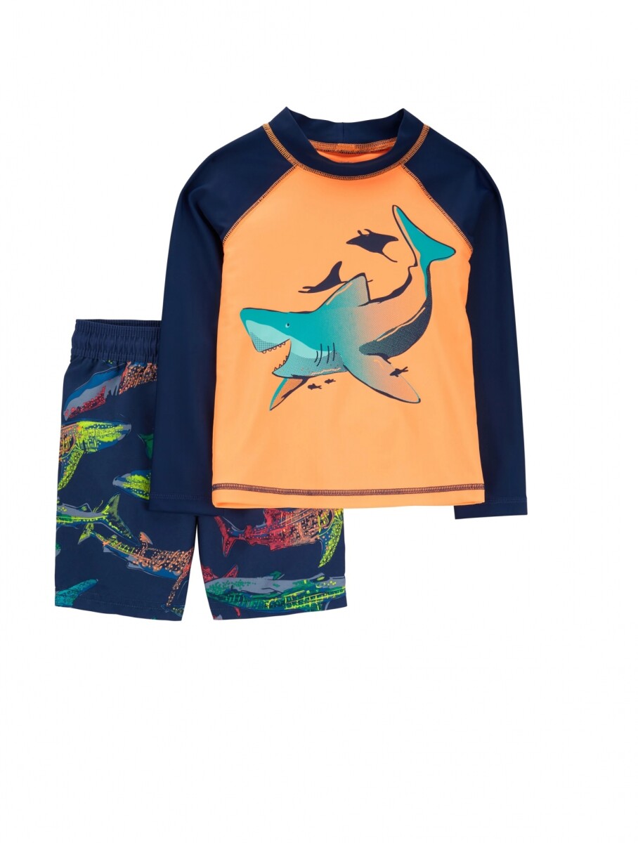 Conjunto Manga larga Protección UV Carters - Tuburon Naranja azul 