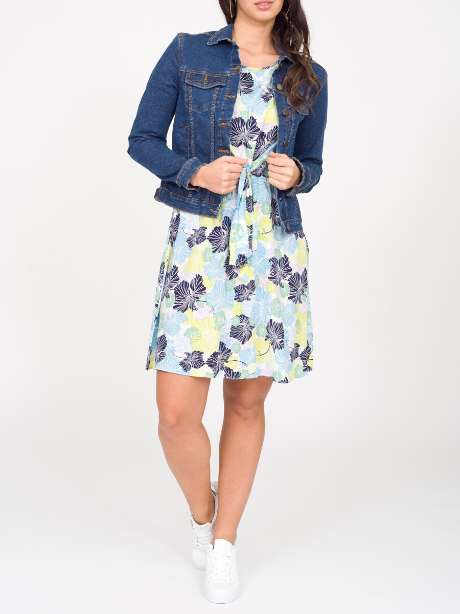 Vestido mini floral - azul 